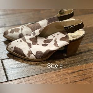 Comfort Est.1946 Womens Cow Printed High sling back slides